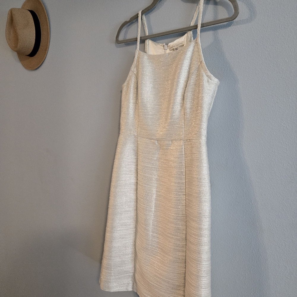 Anthropologie: Paper Crown Shimmering Silver Dress